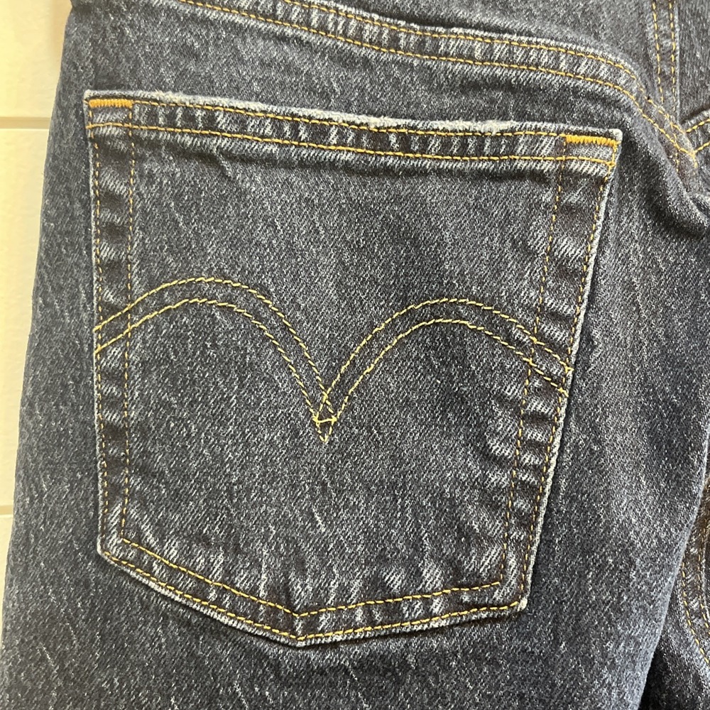 Levi's 501 S Button Fly Skinny Jeans Womens 24x30 High Rise Distressed Dark Wash - Picture 5 of 15